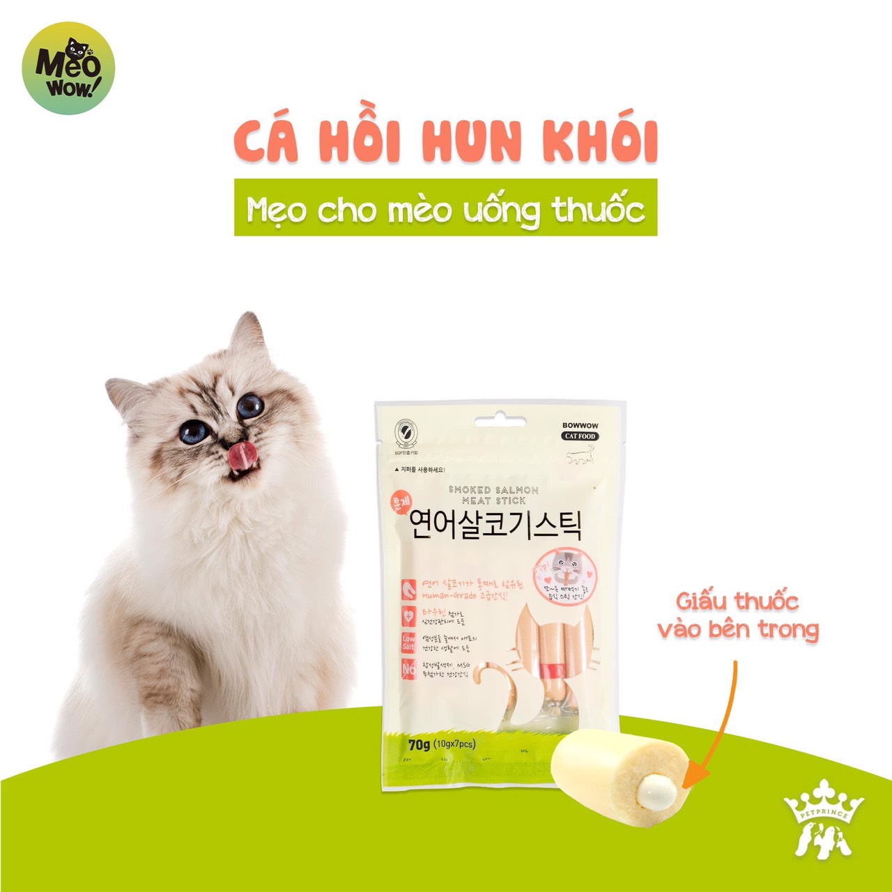 THỊT CÁ HỒI HUN KHÓI CHO MÈO 70GR