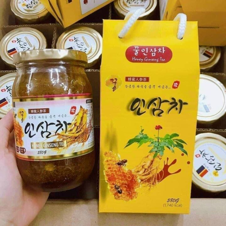 NHÂN SÂM NGÂM MẬT ONG HÀN QUỐC 580G