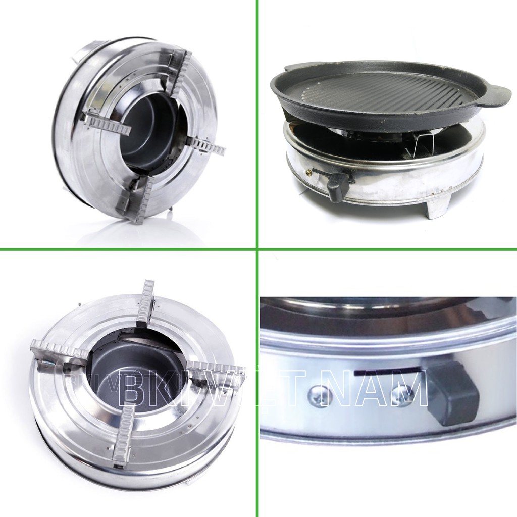 Combo bếp cồn và chảo gang nướng siêu tiện ích