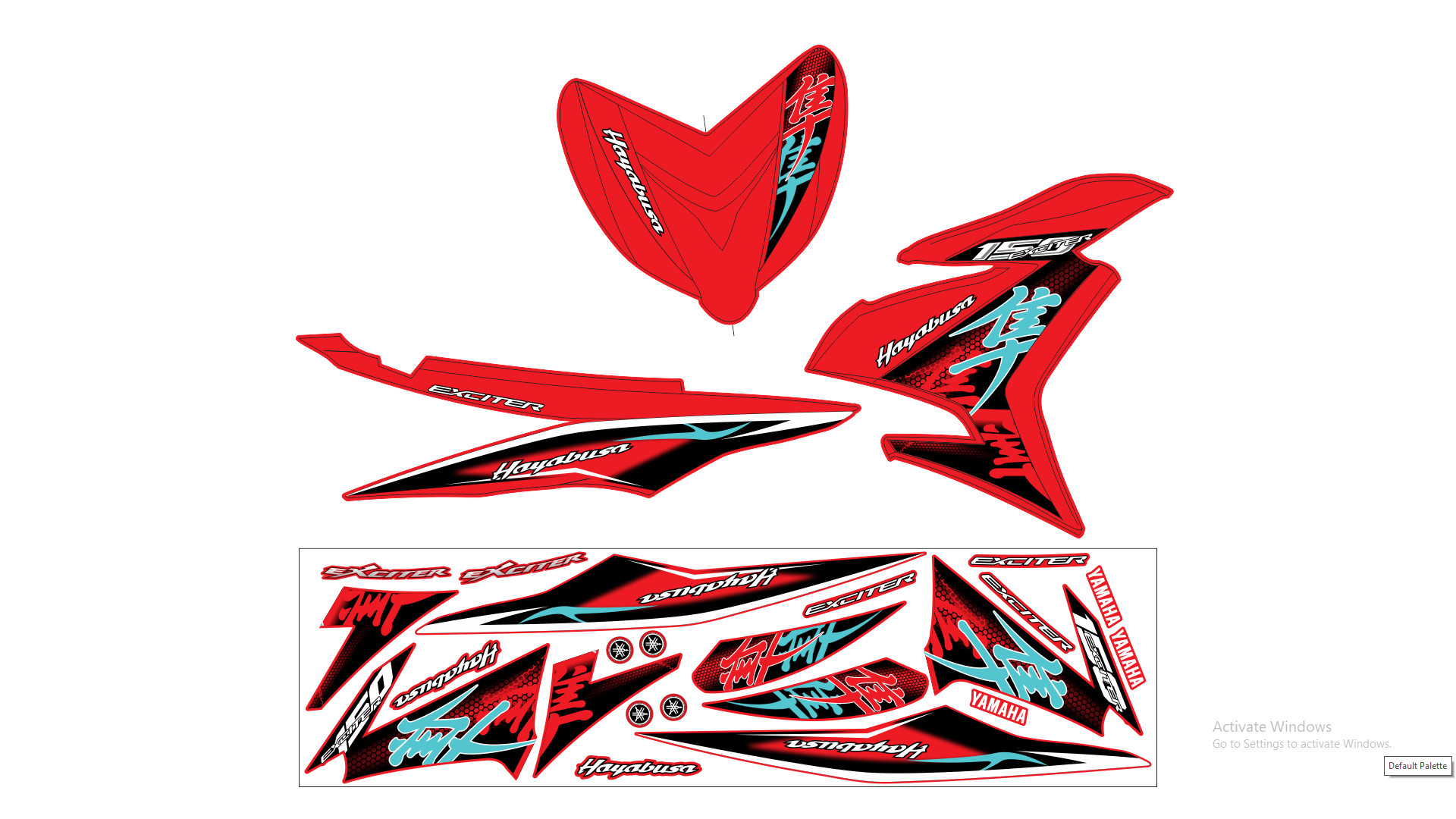 Tem xe exciter 150 hayabusa chữ xe