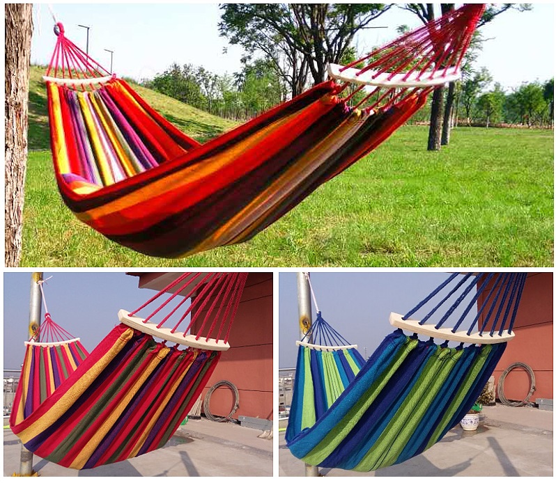 Võng Ngoài Trời Nhiều Màu thuận lợi du lịch, ru bé ngủ, chắc chắn, siêu bền, kích thước khi nằm 190x80cm, giao màu ngẫu nhiên (xanh, đỏ)