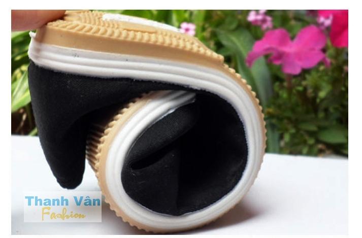 Giày lười nam nữ đế kếp (đen), size từ 35-45