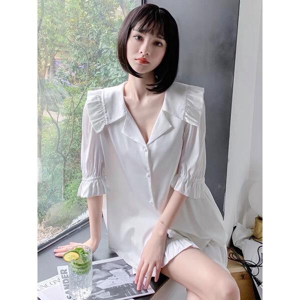 Bộ ngủ lụa ngọc trai Nacy cao cấp ⚡️FREE SHIP⚡️bộ đùi lụa