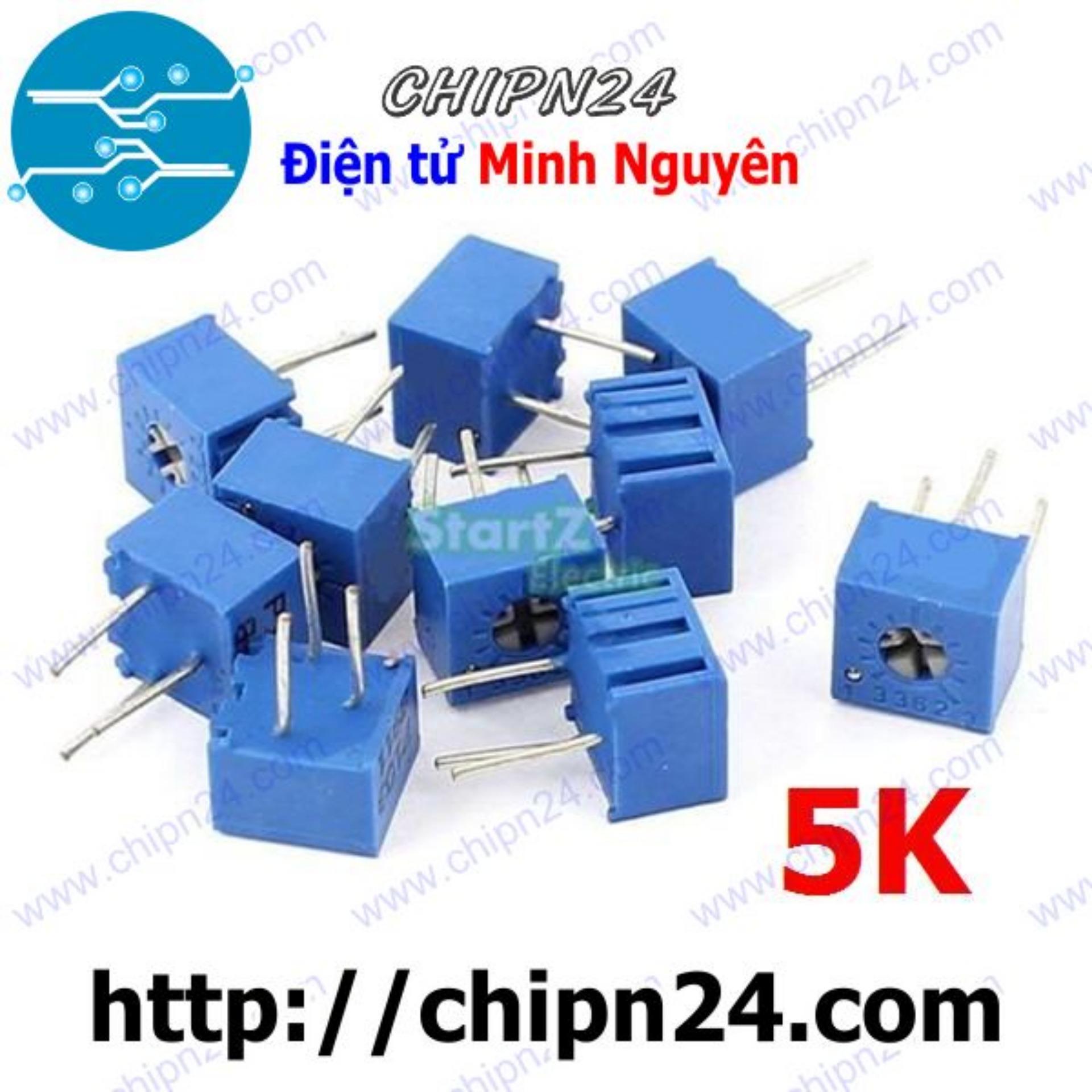 [3 cái] (KG2) Biến trở Vuông 5K (3362P) (Chiết áp Kích thước 6.6x7MM)