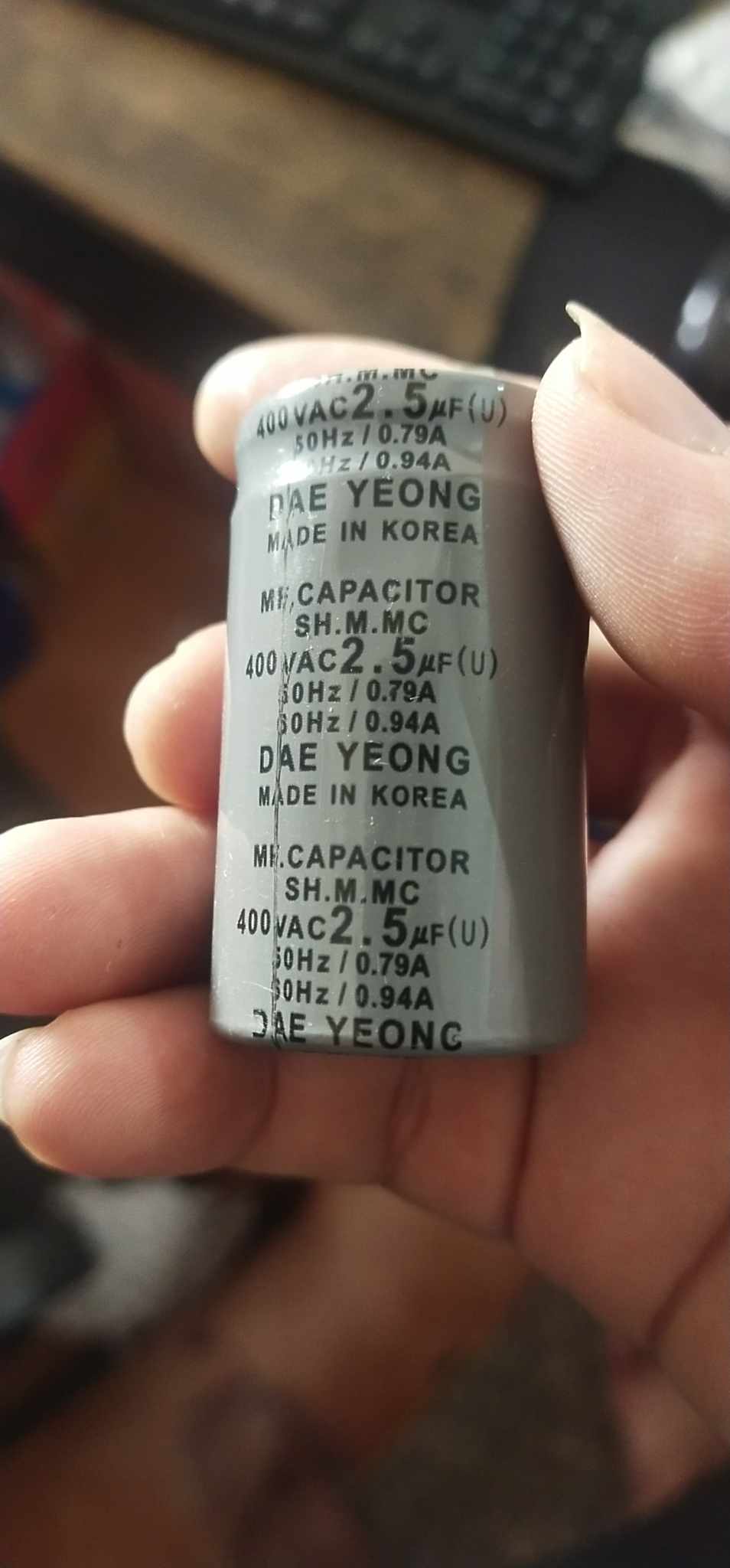 Tụ điện dầu 2,5mF -350V KOREA dùng cho quạt trần