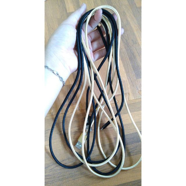 Dây sạc, cáp sạc Micro USB dài 2.5m dây bọc dù