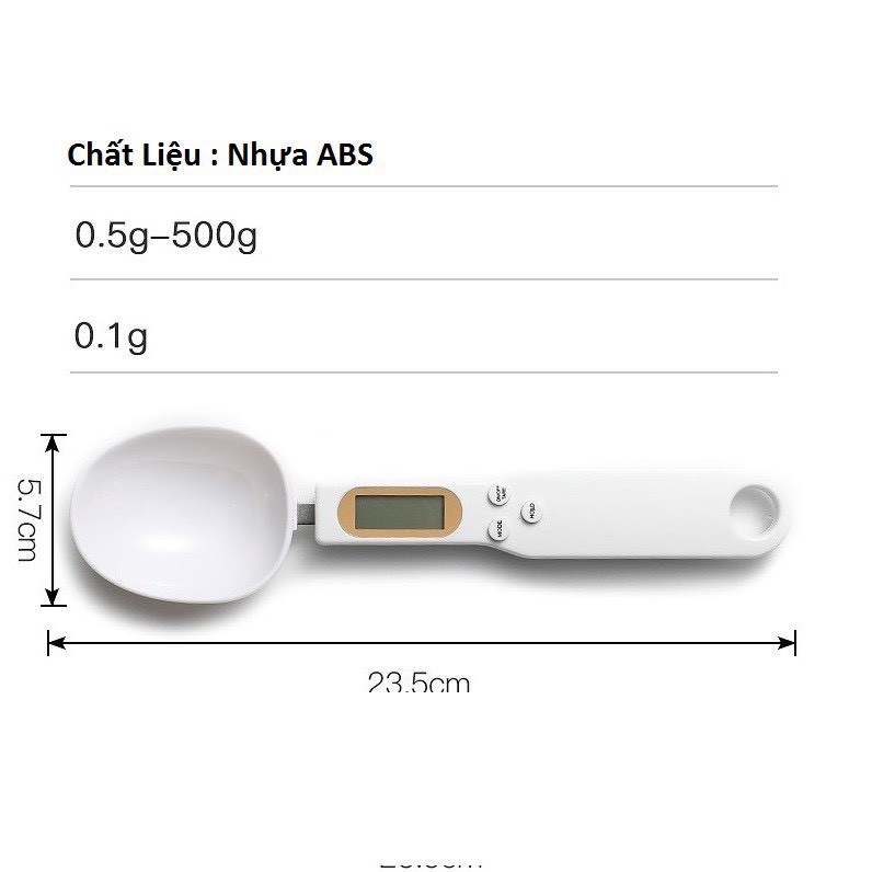 Cân điện tử tiểu ly dạng thìa, muỗng 500g/0.1