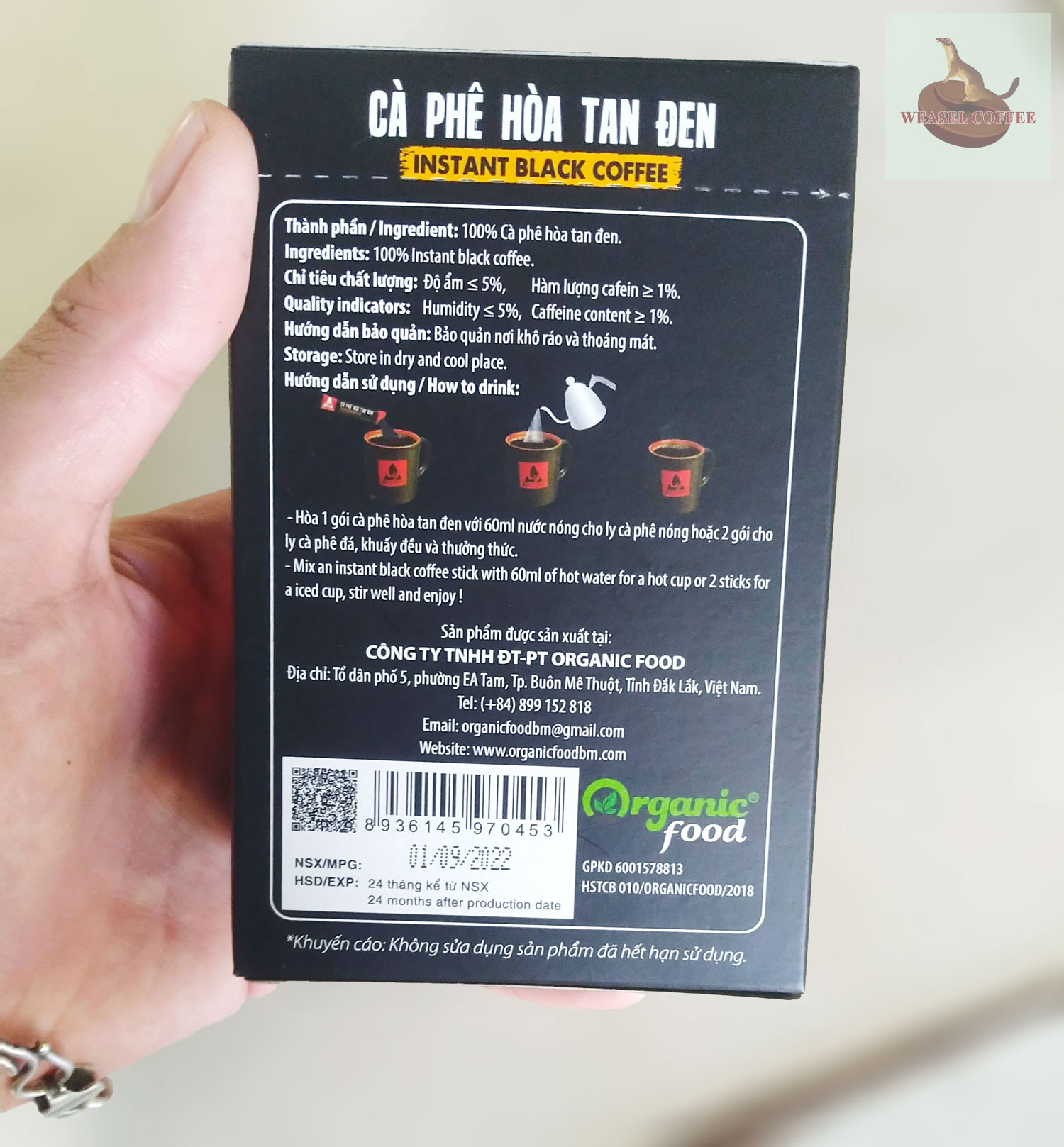Combo 3 hộp ( 45 gói x 2.5g ) - Cà phê hòa tan đen Luwak King