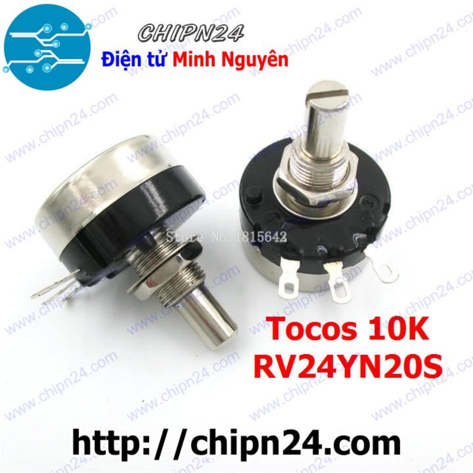[1 con] (F35) Biến trở Tocos RV24 10K (RV24YN20S) (Chưa kèm nắp chụp, B201 201, Biến trở công nghiệp, Biến trở công suất)