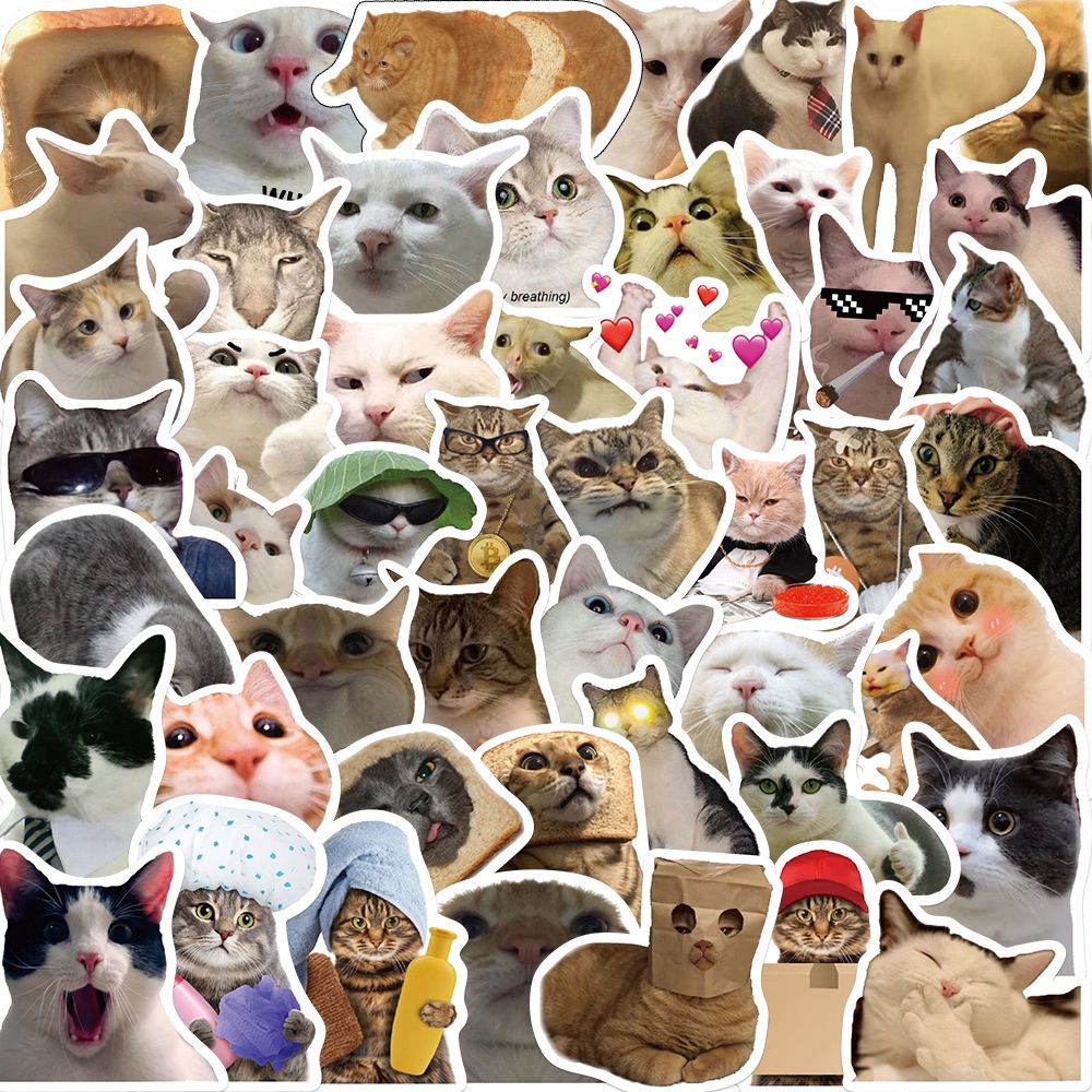 (Quà tặng không bán) 1 nhán dán Sticker chó mèo dễ thương hài hước