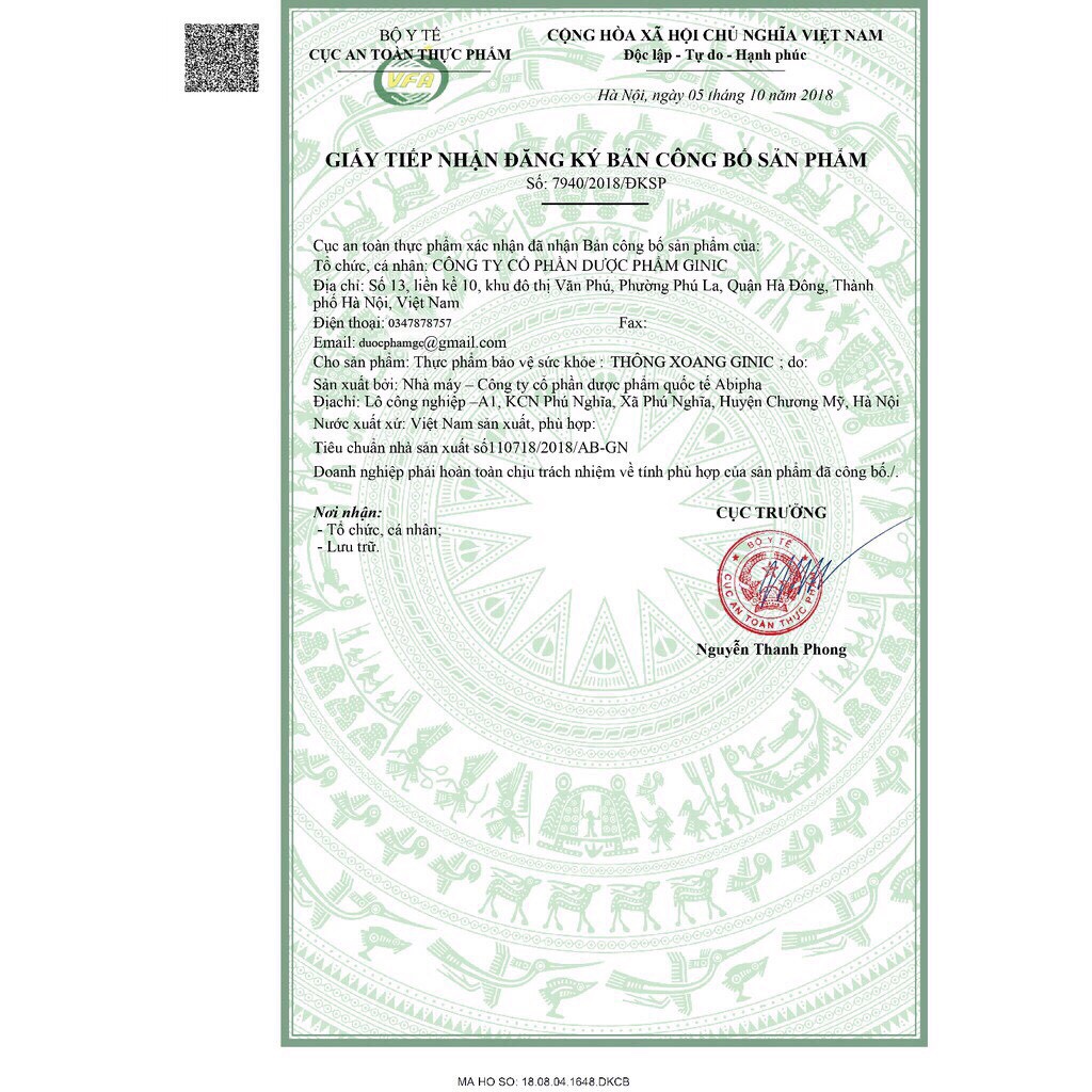 [HCM]Thông xoang ginic lọ 50 viên nang