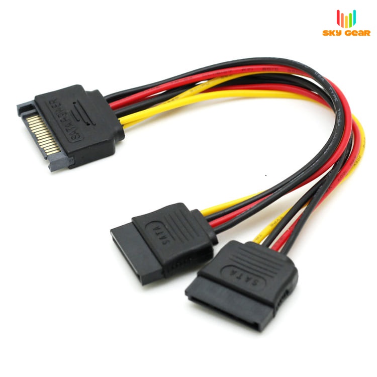 Cáp chia dây nguồn Sata 1 ra 2 cổng sata