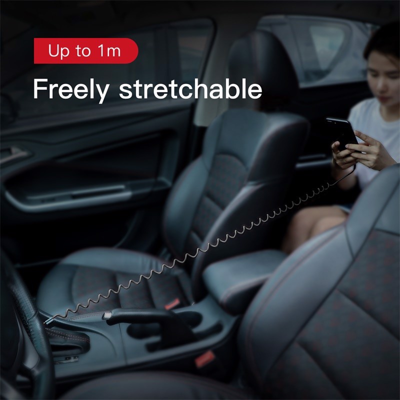 Cáp sạc Lightning dây xoắn đàn hồi Baseus Fish Eye Spring Data dùng cho iPhone / iPad (2A, 1M, Spring Fast Charging Data Lightning Cable)