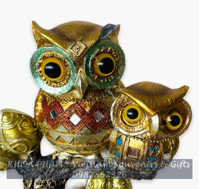 Bộ đôi chim cú mèo đậu cành cây cao thấp