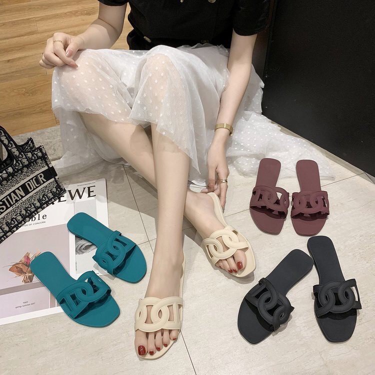 dép nữ quai ngang đan chéo hót hít mỏng nhẹ