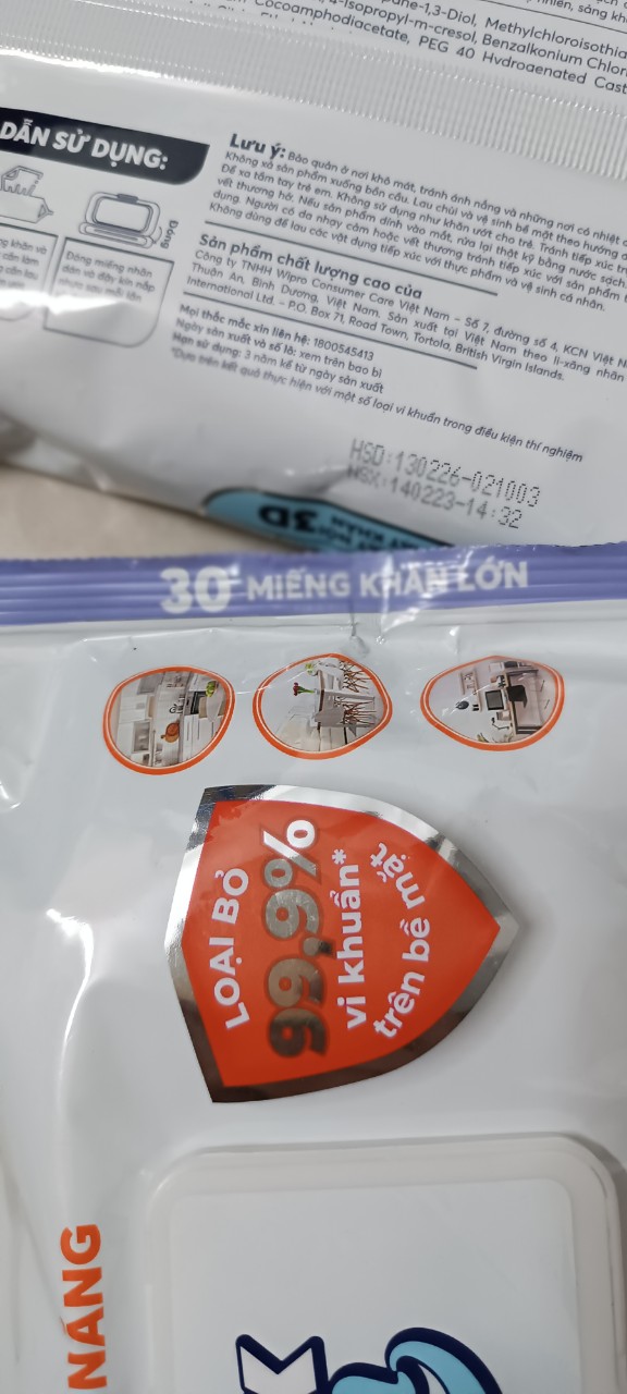 Khăn Ướt Lau Bề Mặt Đa Năng MaxKleen (30 miếng khăn lớn )