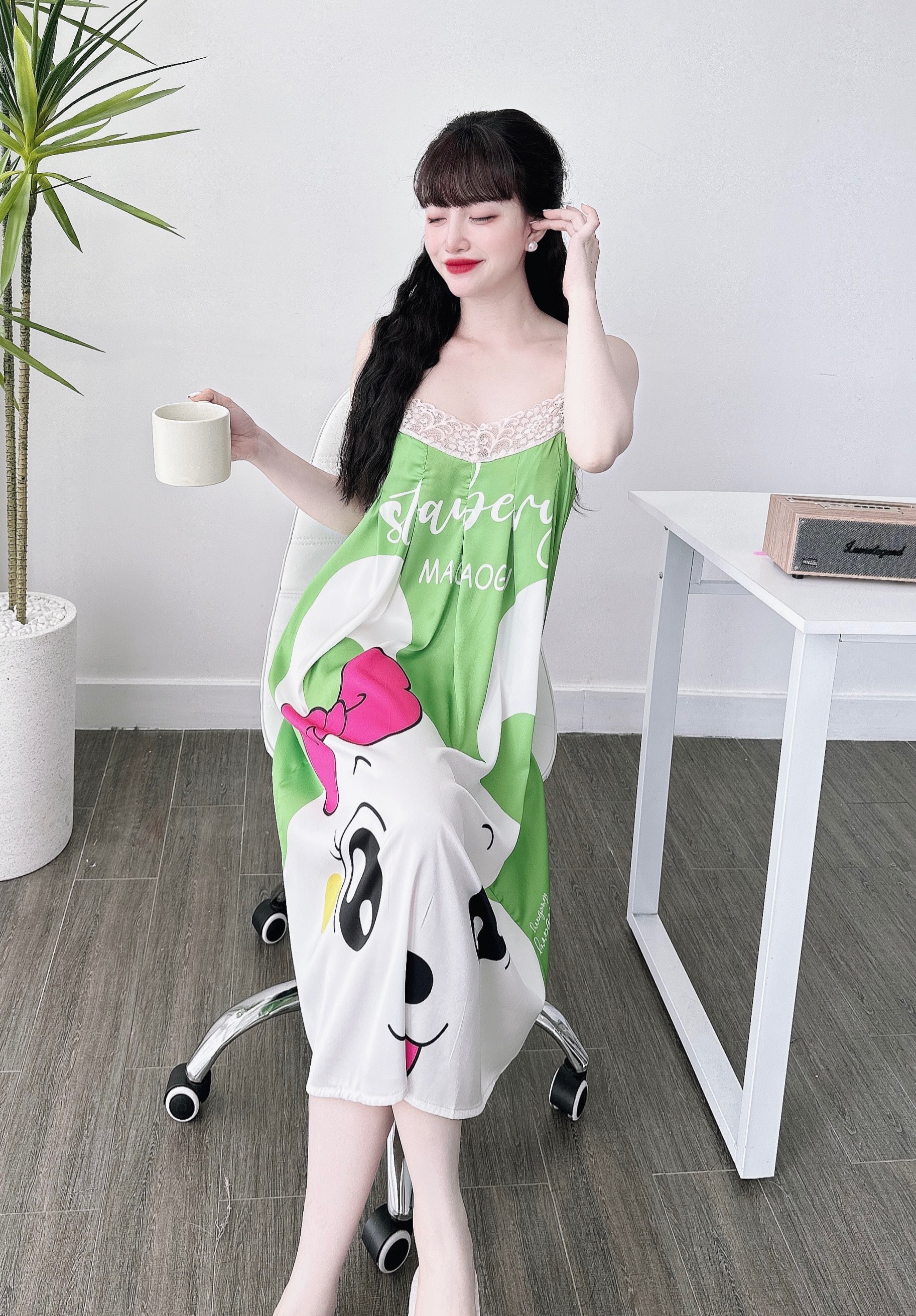 [HCM]VN1401 ĐẦM  XẾP LY HỌA TIẾT DỄ THƯƠNG