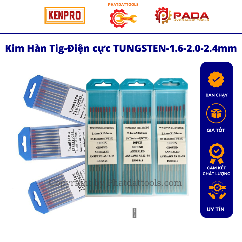 Kim hàn Tig-Điện cực TUNGSTEN-1.6-2.0-2.4-3.2mm