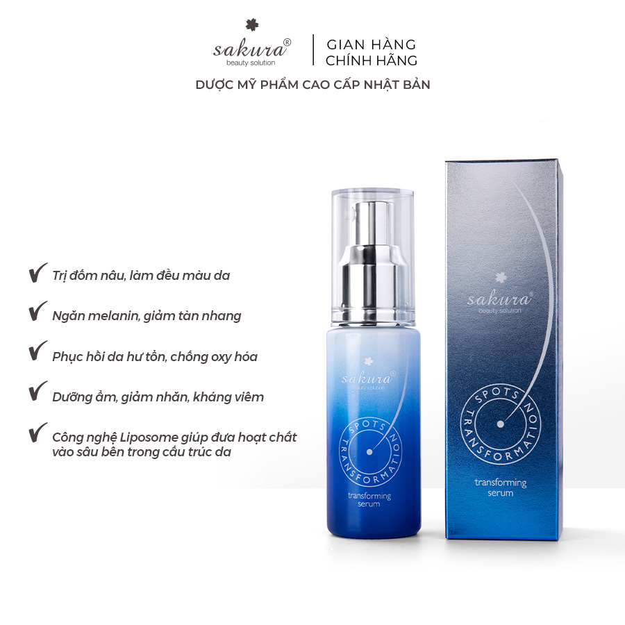 [Date 05.2026] Serum dưỡng trắng da làm mờ vết nám Sakura Transforming Serum 30ml