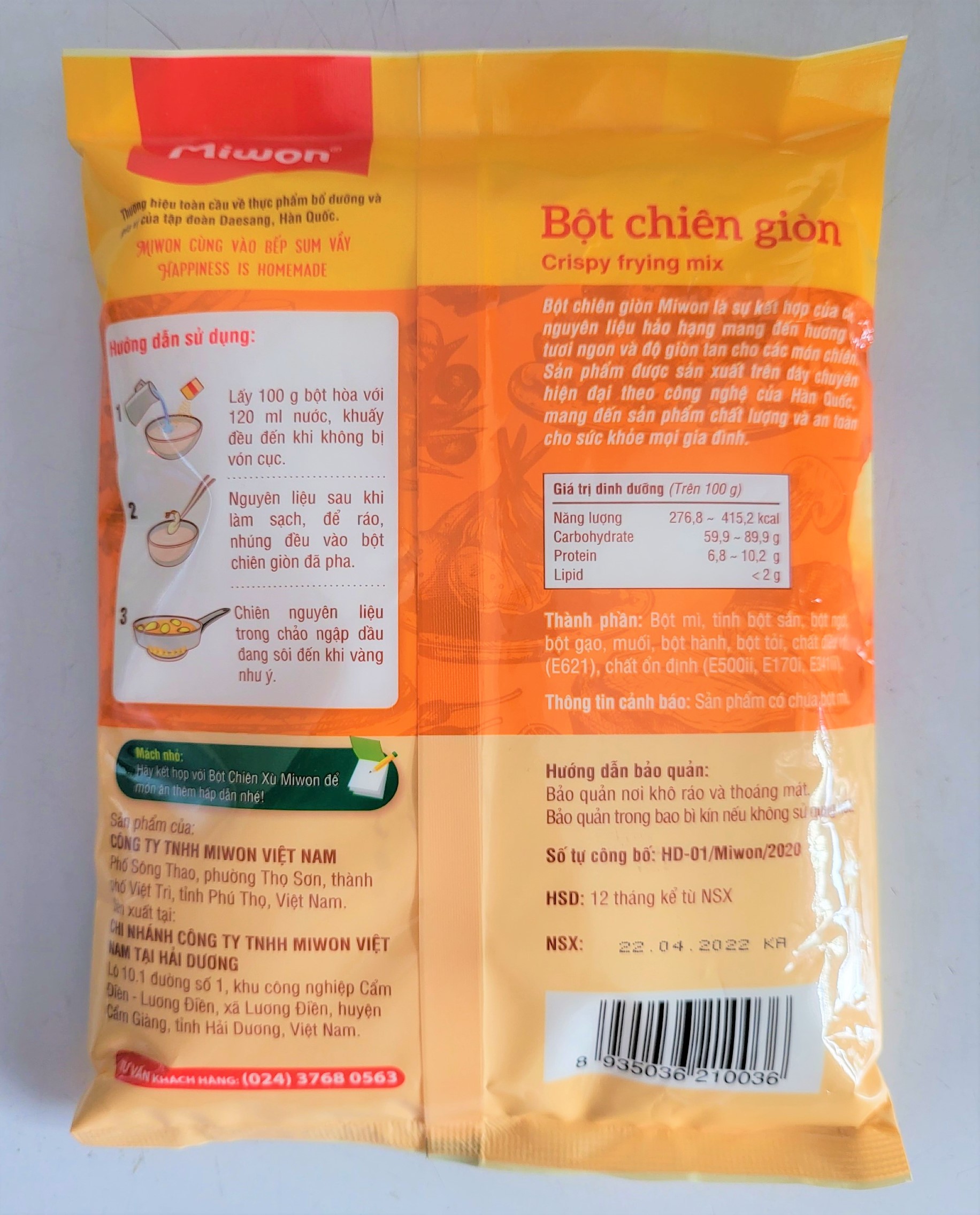 [Gói 500g] BỘT CHIÊN GIÒN [VN] MIWON Crispy frying mix