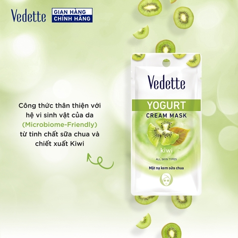 Mặt nạ kem sữa chua Vedette Kiwi 10ml