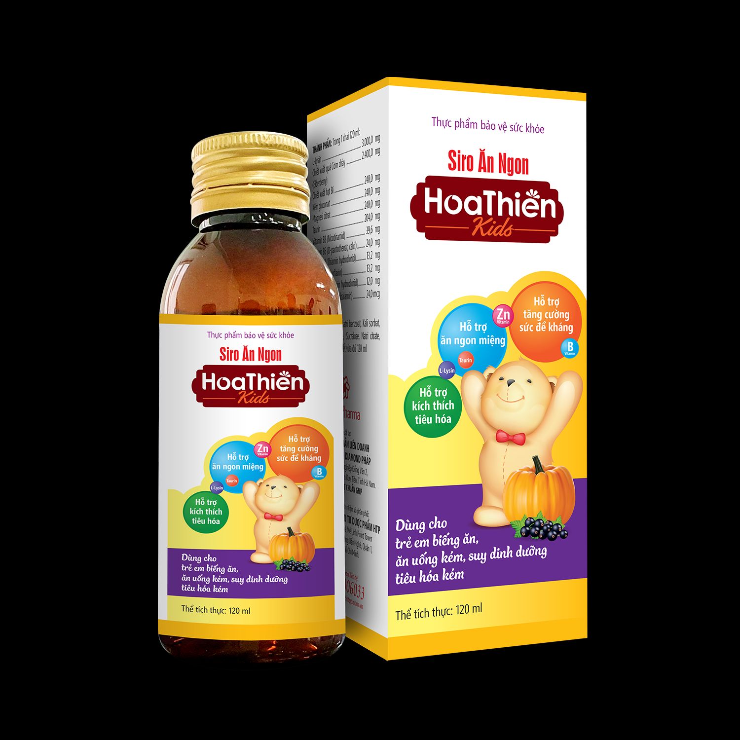 [HCM]Siro Ăn Ngon Hoa Thiên Kids (Hộp/chai 120ml)