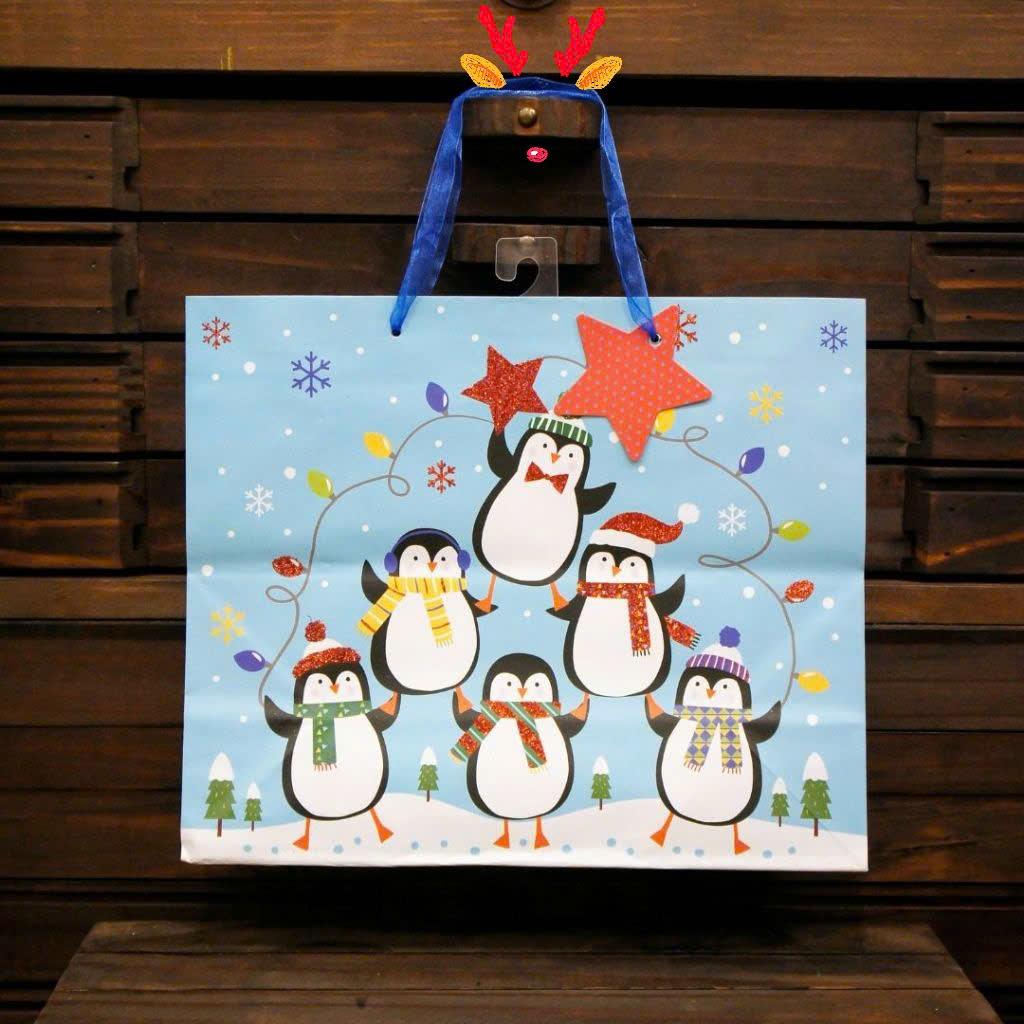 Túi giấy họa tiết Noel, túi đựng quà tặng Giáng Sinh, túi quà tặng nhiều màu sắc 30x25x10cm