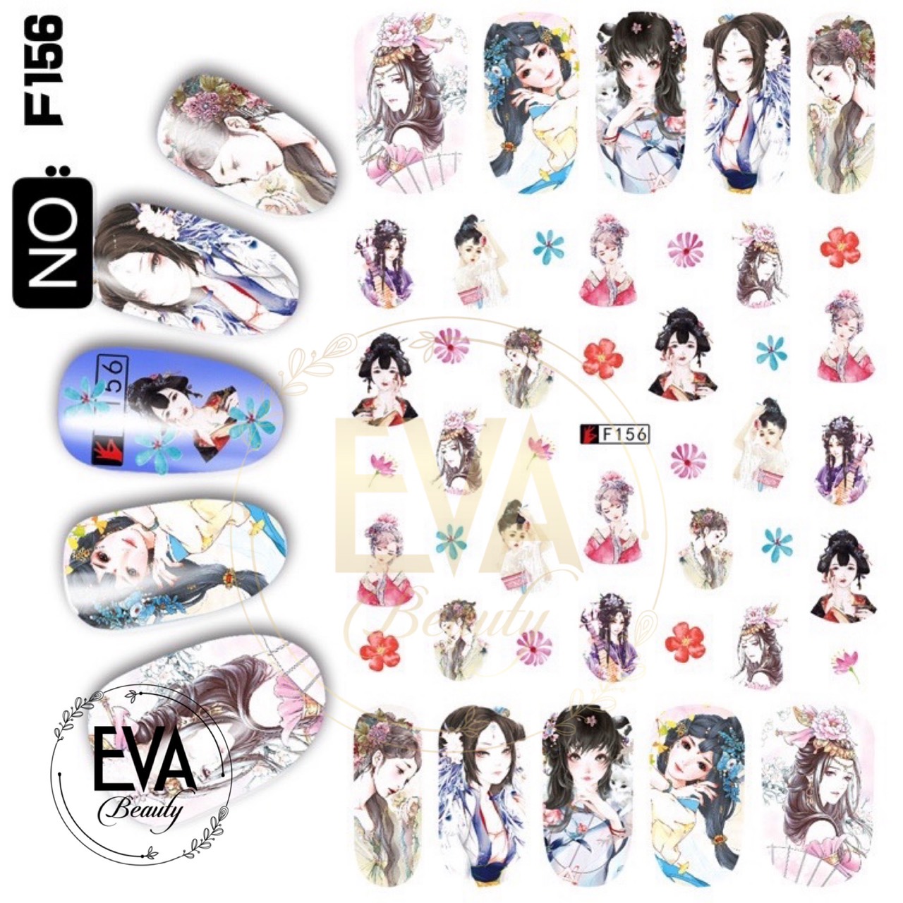 [HCM]Decal Dán Móng Tay 3D Nail Sticker Hoạ Tiết Nhân Vật Truyện Tranh Phong Cách Trung Hoa Anime Girls F156