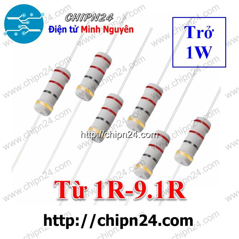 [10 con] Điện Trở 1W 5% (1R 1.2R 1.5R 1.8R 2.2R 3.3R 4.7R 5.6R 6.8R 8.2R) - [Chọn Loại]