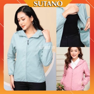 Áo gió nữ SUTANO- áo khoác gió hai lớp vải dù lót lưới chống nước hàng cao thumbnail