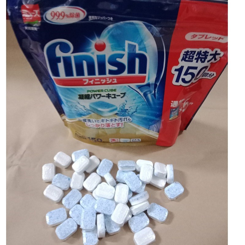 Viên rửa bát Finish Power Cube Nhật Bản (túi 150 viên) dành cho máy rửa bát