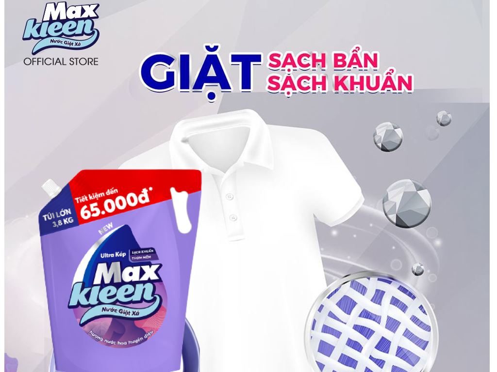 Nước giặt xả MaxKleen túi 3.8 lít