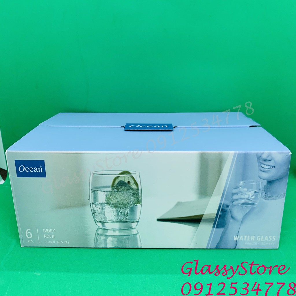 [HỘP 6 LY] Ly (cốc) thủy tinh Ocean Ivory Rock – B13009 – 265ml (Hàng nhập khẩu Thái Lan chính hãng)
