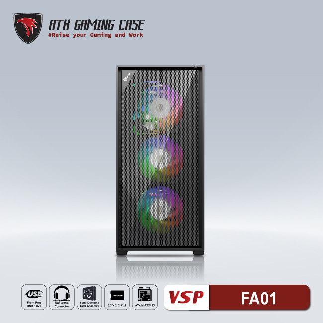 Vỏ Case Máy Tính VSP Gaming FA01 - Hàng Chính Hãng