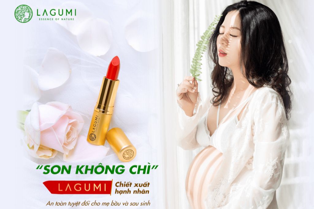 [Chiết Xuất Hạnh Nhân] Son Không Chì Dành Cho Bà Bầu (Chính Hãng LAGUMI)