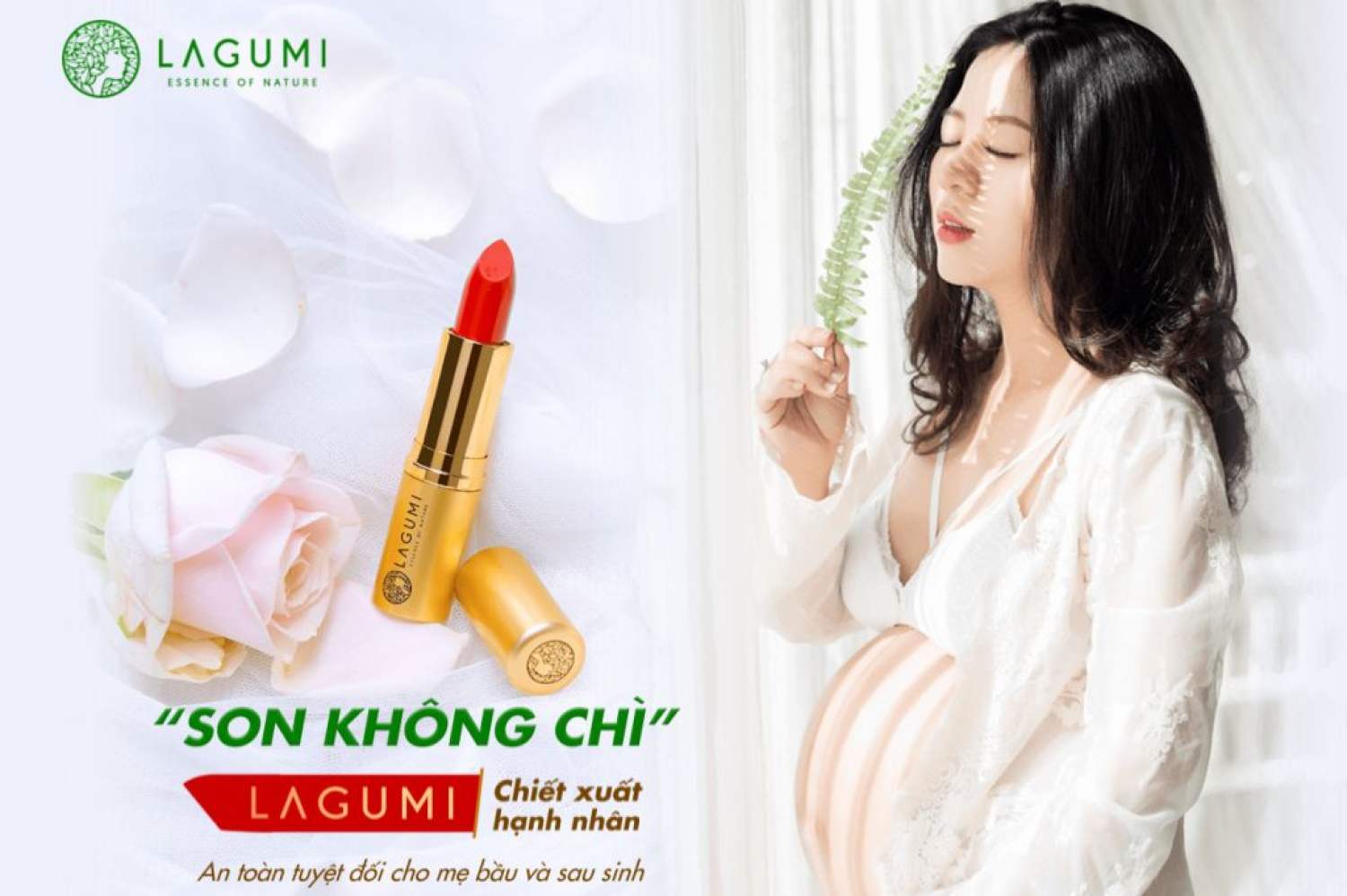[Chiết Xuất Hạnh Nhân] Son Không Chì Dành Cho Bà Bầu (Chính Hãng LAGUMI)