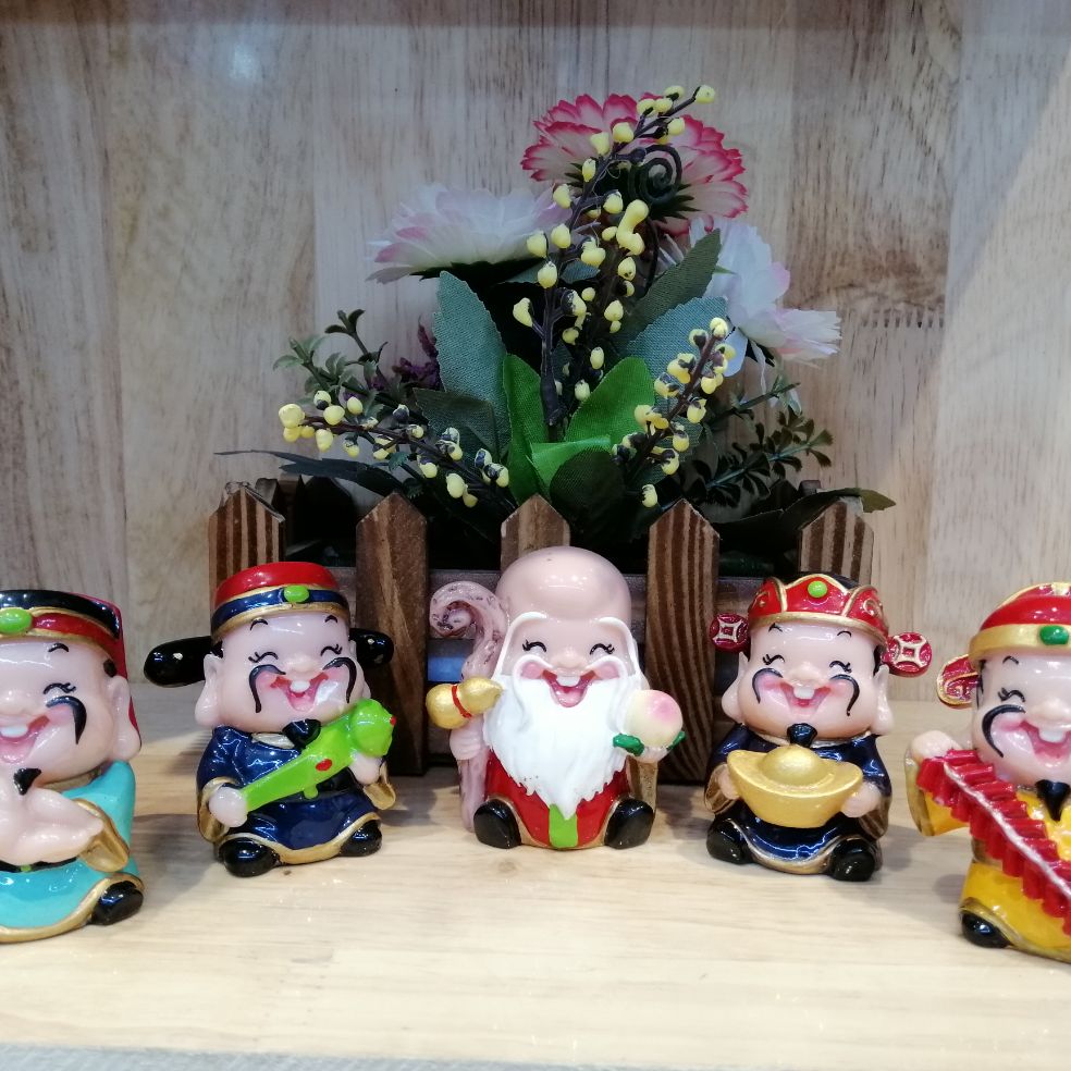 Bộ tượng 5 ông phúc lộc thọ cao 6 cm