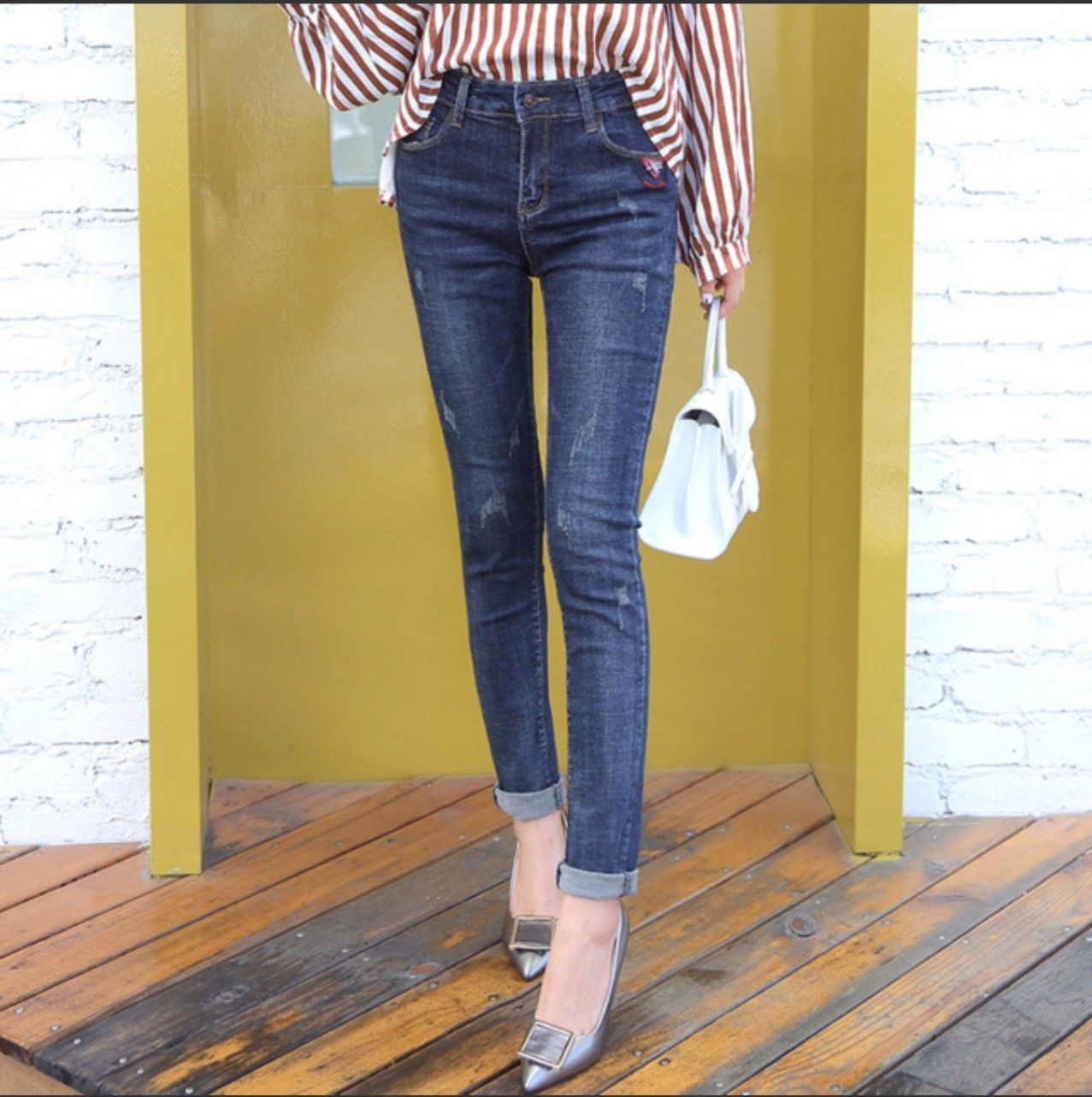 [HCM]Quần Jean Nữ Cào Co Giãn Lưng Cao