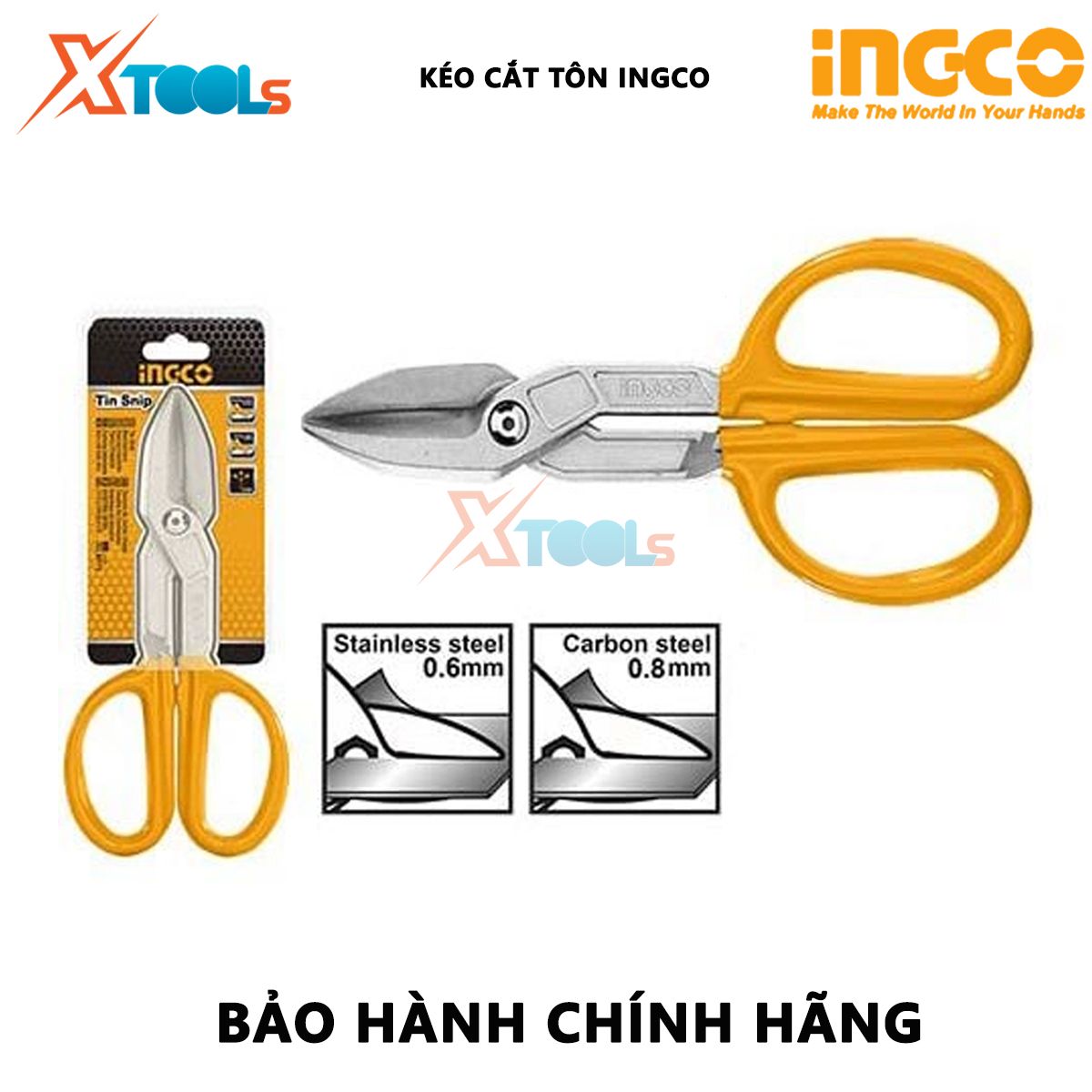 Kéo cắt tôn nhỏ INGCO | kéo cắt thép đa năng Size:10-12" Chất liệu: thép không gỉ dùng để cắt tôn, cắt nhựa, cao su hoặc dây đồng lưới