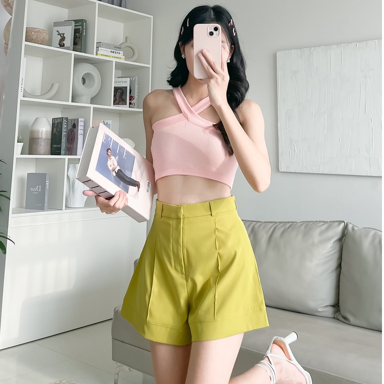 Áo Croptop Bunny Tank Top cổ chéo Miều Est.2013