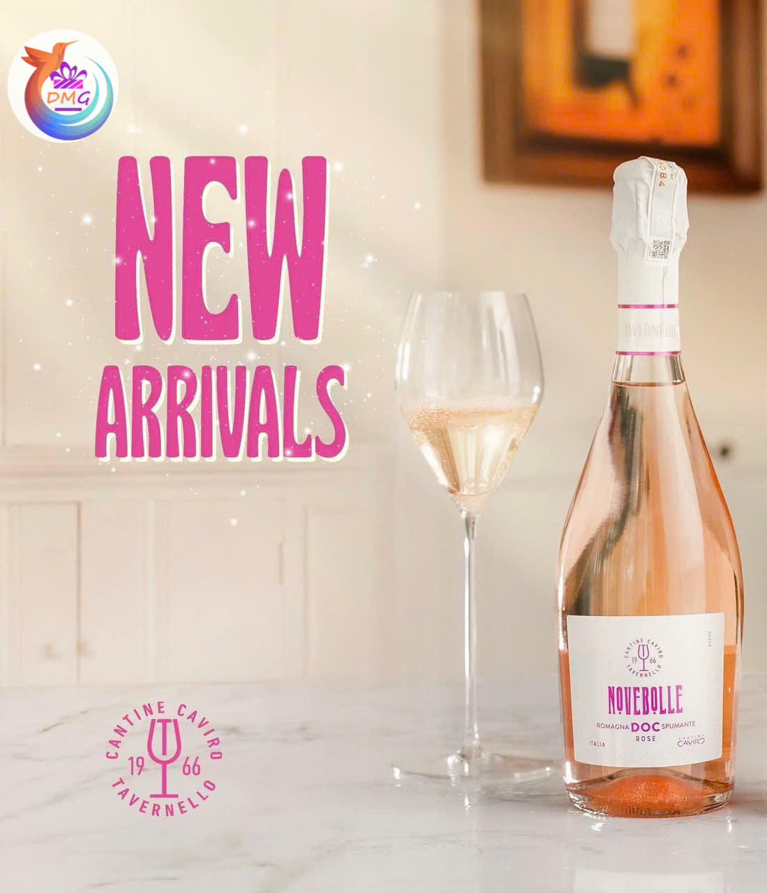 [NHẬP KHẨU] VANG SỦI HỒNG (Ý) TAVERNELLO NOVEBOLLE– 750ML (11.5%) – DMG WINE