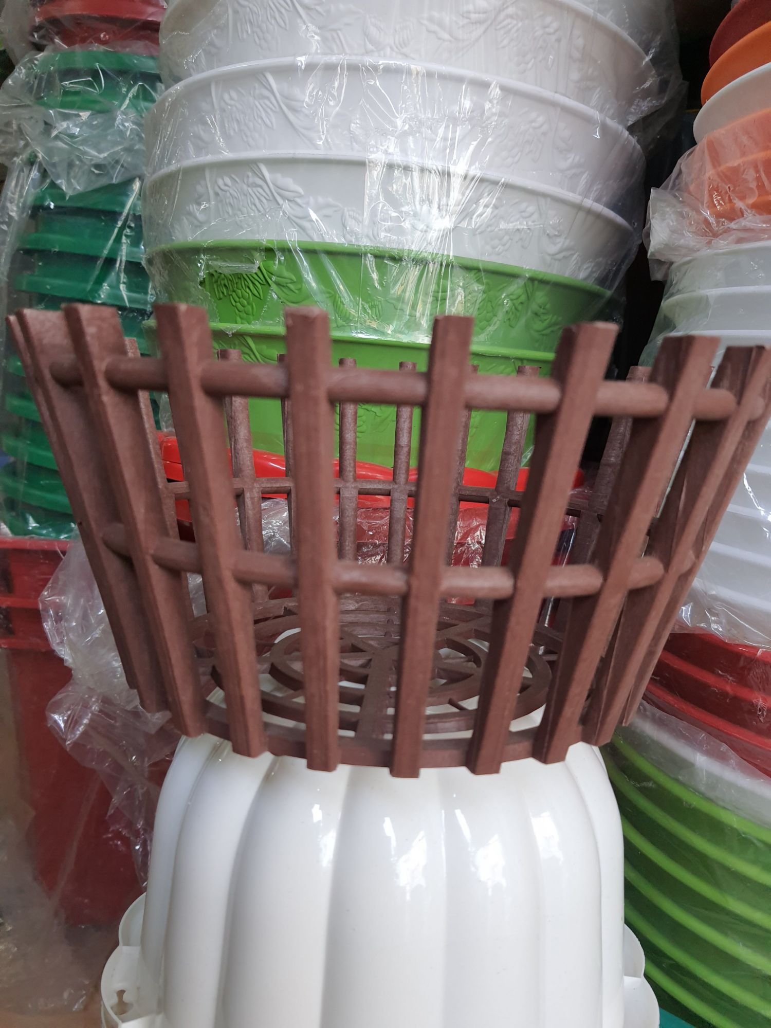 combo 5 chậu giả gỗ trồng lan phi 25cm