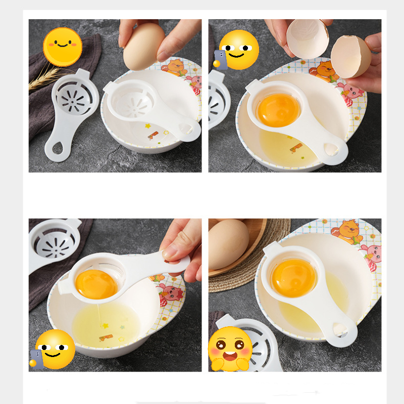 Convenient chicken egg yolk separator with Holder (white)-Hause