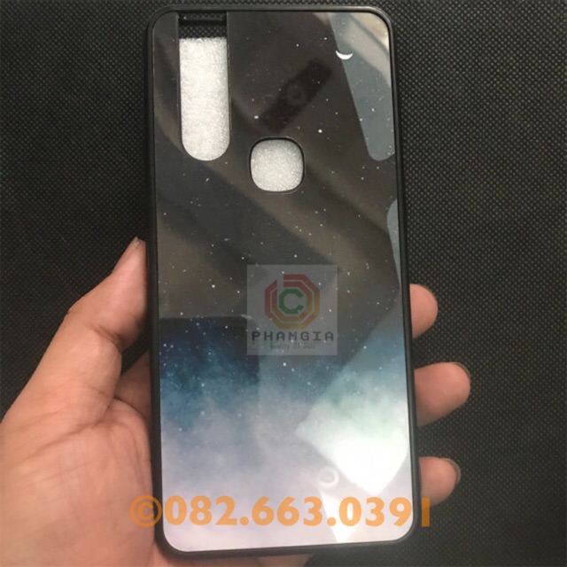 Ốp Vivo V15 v9 in theo yêu cầu lưng cường lực chống bể, xước