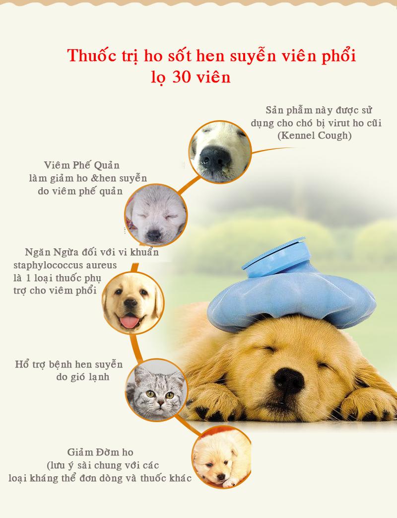 9 viên trị ho cho chó mèo
