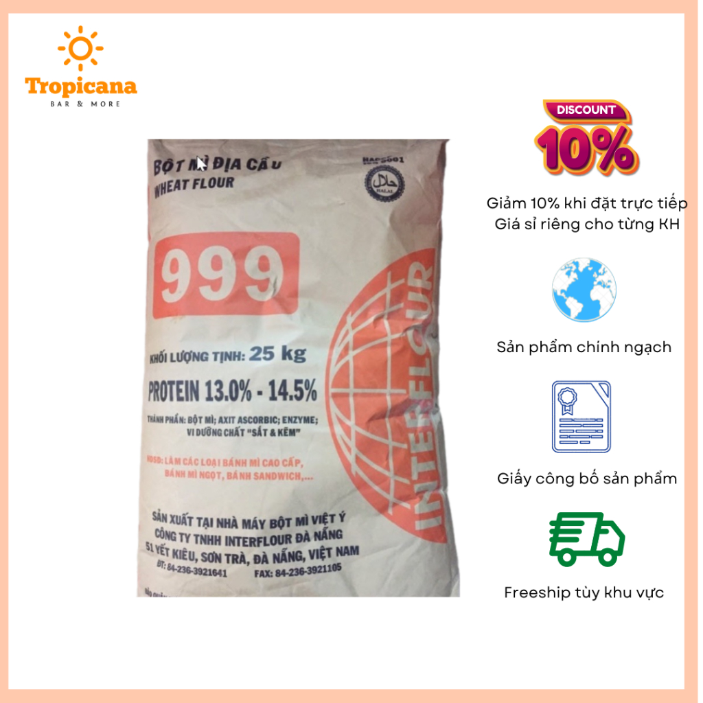 Bột mì cao cấp interflour đ.ị.a c.ầ.u 999 - bao 25kg