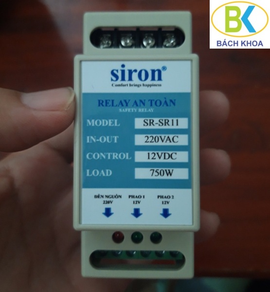 Rơ le an toàn dùng cho phao điện, chuyển nguồn 12v chống giật, rò điện (SIRON SR11)