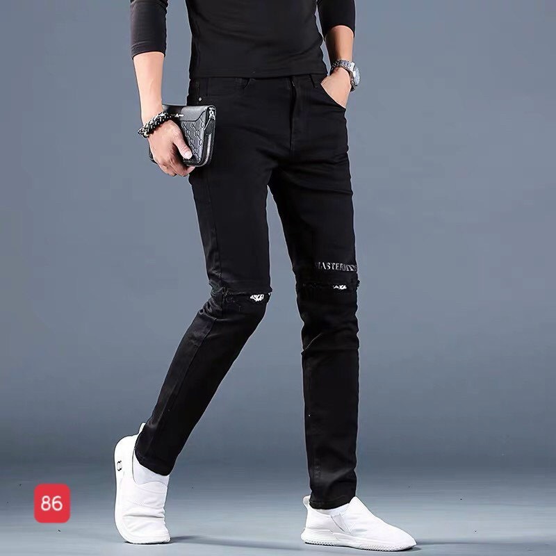 [HCM]Quần jean nam hàn quốc - quần jean nam rách gối - quần jean nam chất denim cao cấp co giãn tốt thiết kế đơn giãn trẻ trung thời trang cheryshop94 cr86