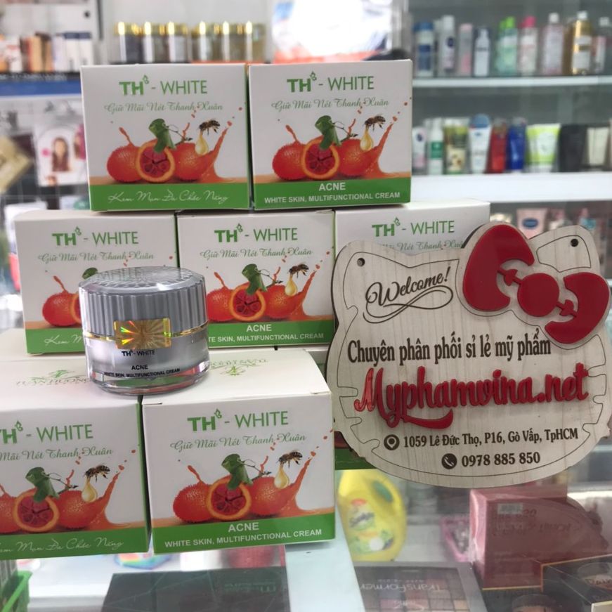 Kem th white mụn thâm trắng da dưỡng da se khít lỗ chân lông 12gr