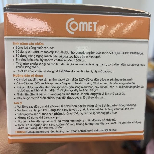 [HCM]Đèn sạc Led Comet CRT1614